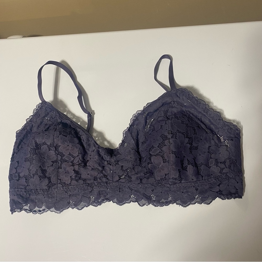 Gilly Hicks Recycled Lounge Lace Plunge Triangle Bralette